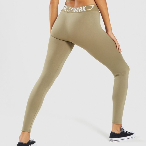 New Gymshark Fitness Fit Leggings Washed Khaki - Picture 5 of 8